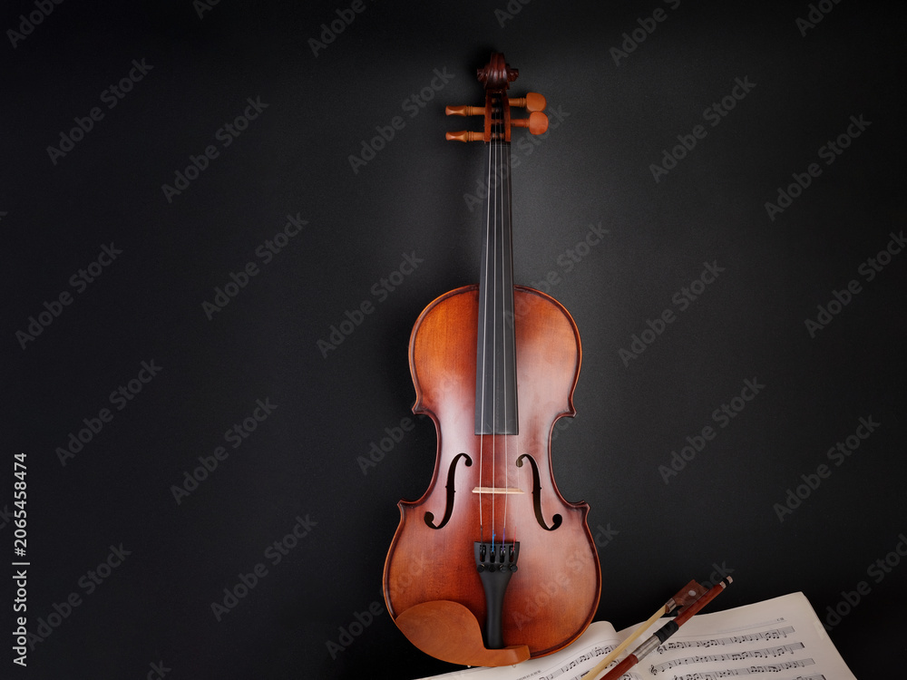 Fototapeta premium violin on black background