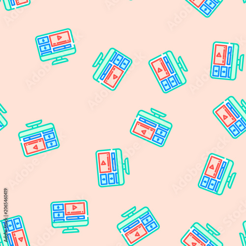 Fotografie downloadable content education platform vector seamless pattern downloadable con