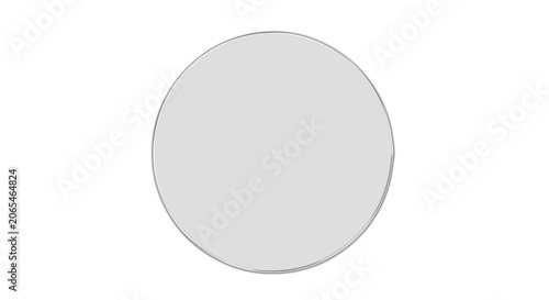 A large gray circle sits on a clean transparent background