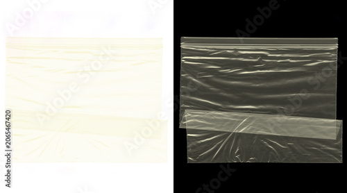 Tableau sur toile Transparent plastic texture set, wrinkled polyethylene film overlays, clear synt