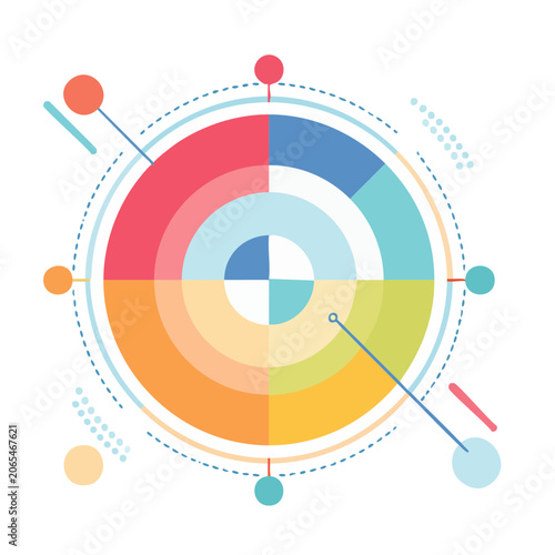 Colorful Circular Diagram with Radial Segments