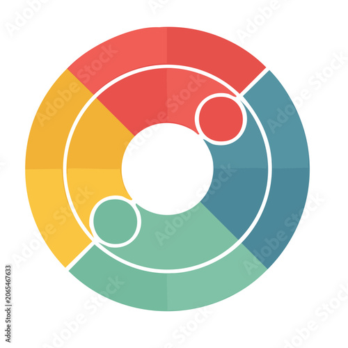 Colorful circular diagram with segments and circles