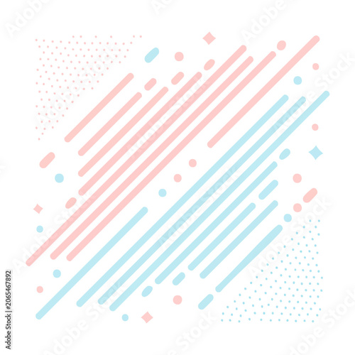 Geometric striped pattern in pink and blue