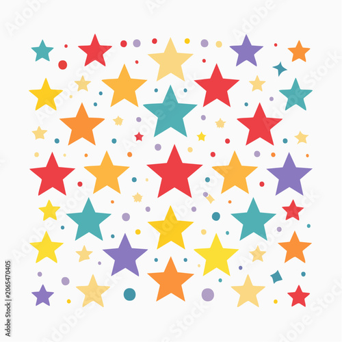 Colorful Star Pattern with Confetti