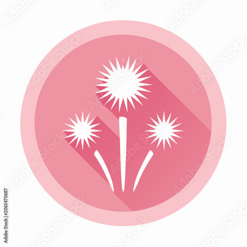 Stylized Fireworks Icon with Long Shadow