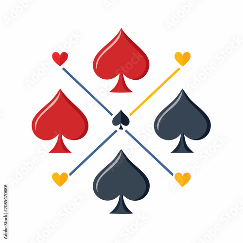 Playing Card Suits Arranged in a Circular Pattern