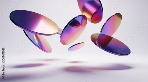 Floating Iridescent Discs in Air