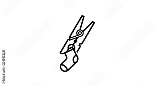 Obraz na plátne Black and white drawing of pliers.