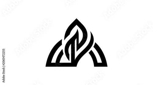 Obraz na płótnie Black and white flame logo symbol.