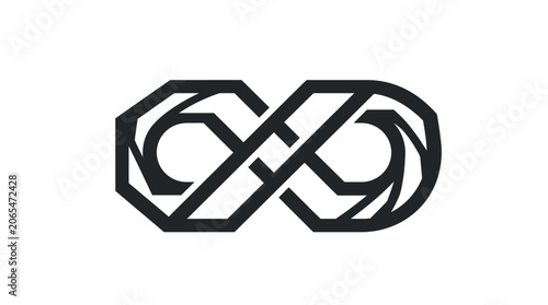 Tableau sur toile Black and white infinity symbol design.
