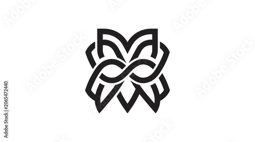 Quadro su tela Black and white knot design symbol.