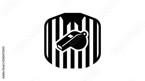 Konstfotografi Black and white referee whistle icon.