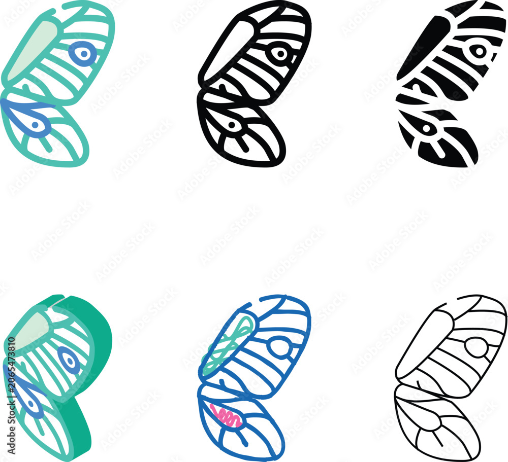 Naklejka premium butterfly wing color icon vector. styles butterfly wing sign. isolated symbol illustration