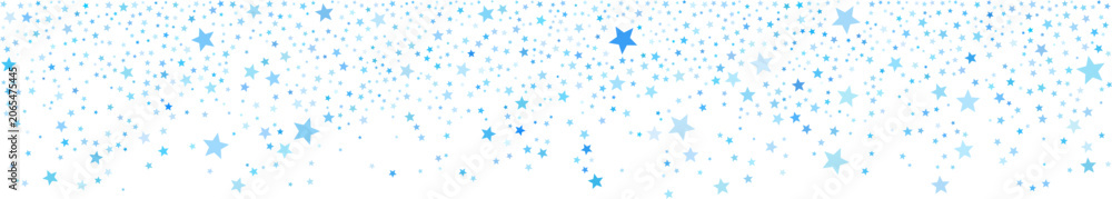 Obraz premium Star Confetti Border Background with Falling Glitter Stars for Festive Celebration Banner Design