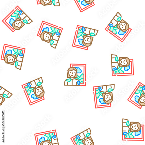Fotografie artist woman job vector seamless pattern artist woman job sign illustration
