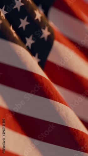 American flag waving on Independence Day fourth of July