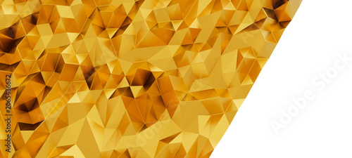 Tableau sur toile Dynamic abstract golden geometric polygonal background texture with facets and l