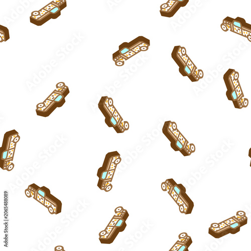 Foto rat rod car isometric seamless pattern