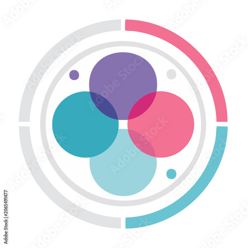 Flat design target with concentric rings