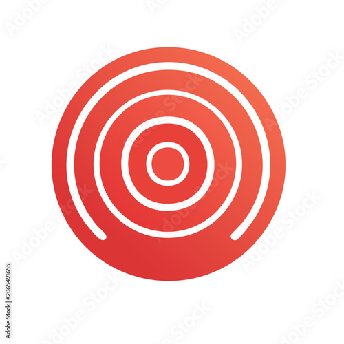 Red and orange spiral icon on transparent background