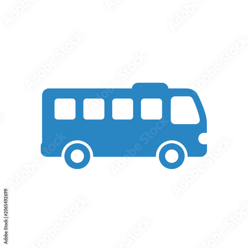 Blue bus icon isolated on white background