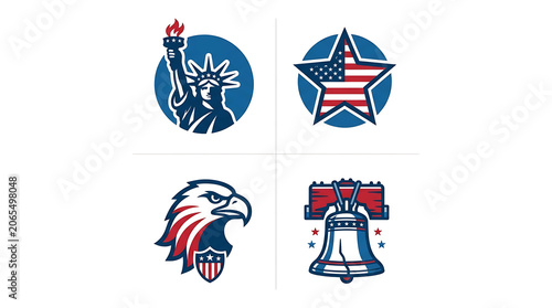 Iconic symbols of liberty and heritage for independence day