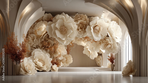 Main Subject Floral Gallery Interior with Oversized Flowers