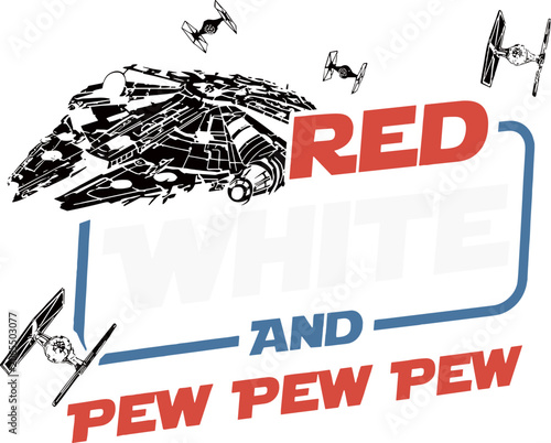Tableau sur toile Star Wars 4th Of July Patriotic Png SVG, Red White Pew Pew Pew Millennium Falcon