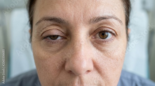 Unilateral Upper Eyelid Droop with Partially Covered Iris –Partial ptosis