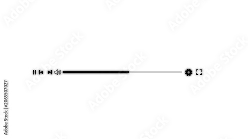 Media player template scroll bar button with audio reactor, Music timeline or video track player, Timeline bar moving as song media playing Animation. music player