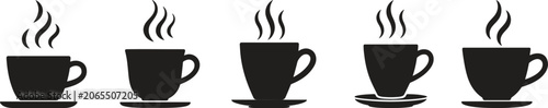 Foto Set of Steaming Coffee Cup Icons