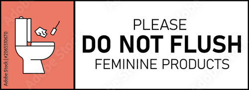 Foto Do not flush feminine products into the toilet sign
