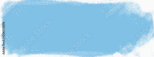 Obraz na plátně Grainy frost frame with frozen ice and snow border on light blue background