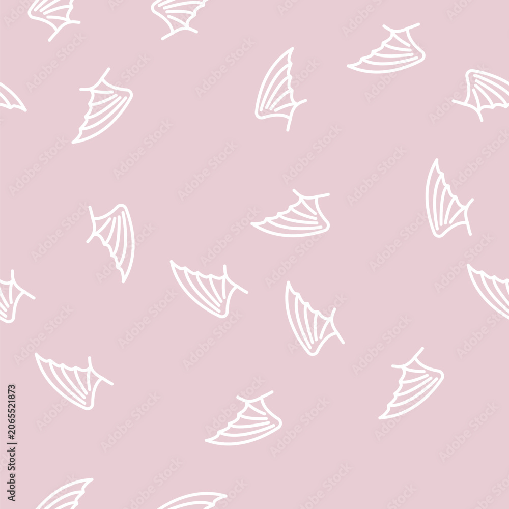 Naklejka premium vampire wing line seamless pattern vampire wing thin line illustration