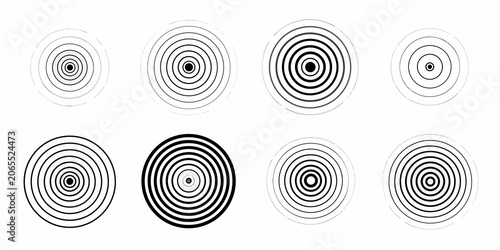 Concentric Circles Pattern On White Background Black And White Design