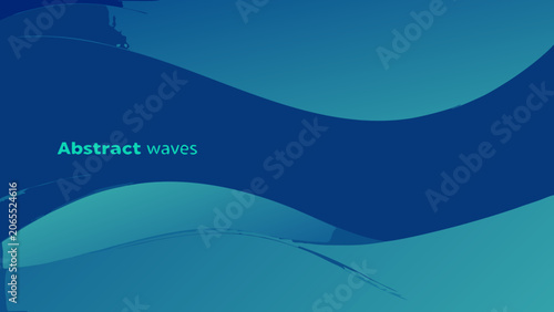 Tableau sur toile Blue Gradient Waves A Smooth Vector Background Illustration