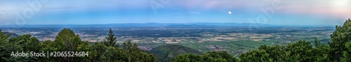 Panoramic view over Rhine plain near Strasbourg from Vosges Mountains