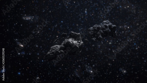 Large meteorite debris slowly moving in the endless universe