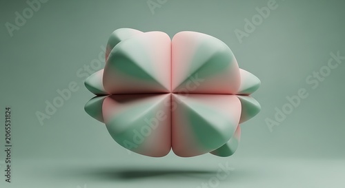 3d geometric flower shape with pastel colors