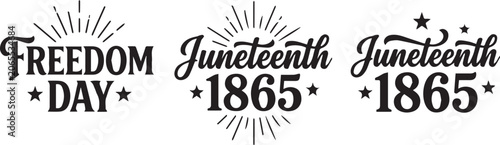 Bild auf Leinwand Juneteenth freedom day 1865 celebration typography