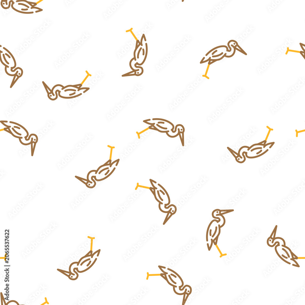 Fototapeta premium heron bird vector seamless pattern heron bird sign illustration