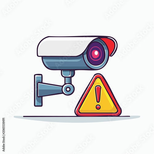 Security Camera with Warning Sign
