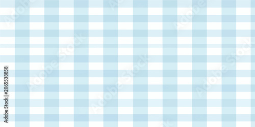 Seamless blue gingham plaid fabric texture pattern background