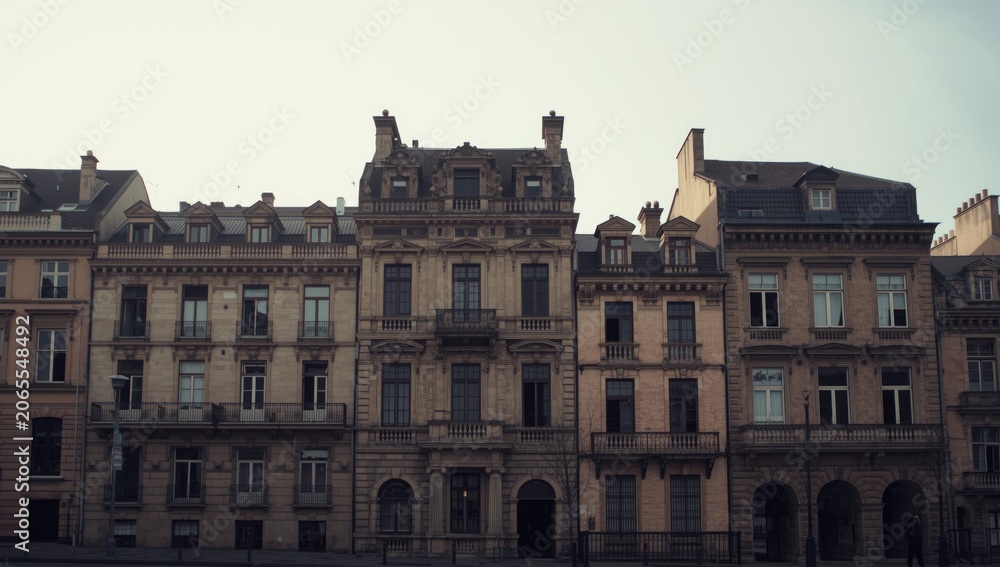 Obraz premium Innovative AI image featuring aged buildings with historic design