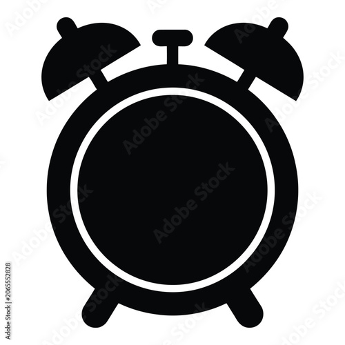 Black alarm clock icon with levers on top