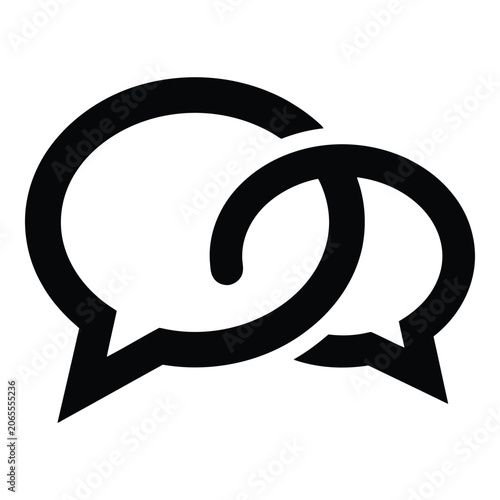 Black speech thought bubble conversation icon set
