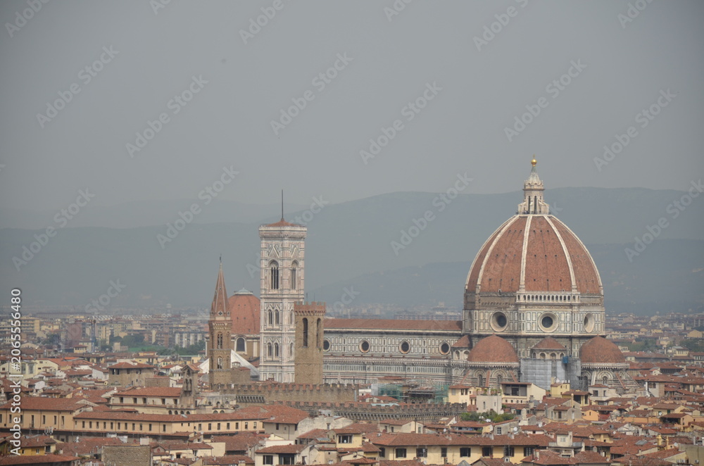 Fototapeta premium Florence Cathedral Skyline with Brunelleschi Dome and Historic Cityscape, Tuscany, Italy
