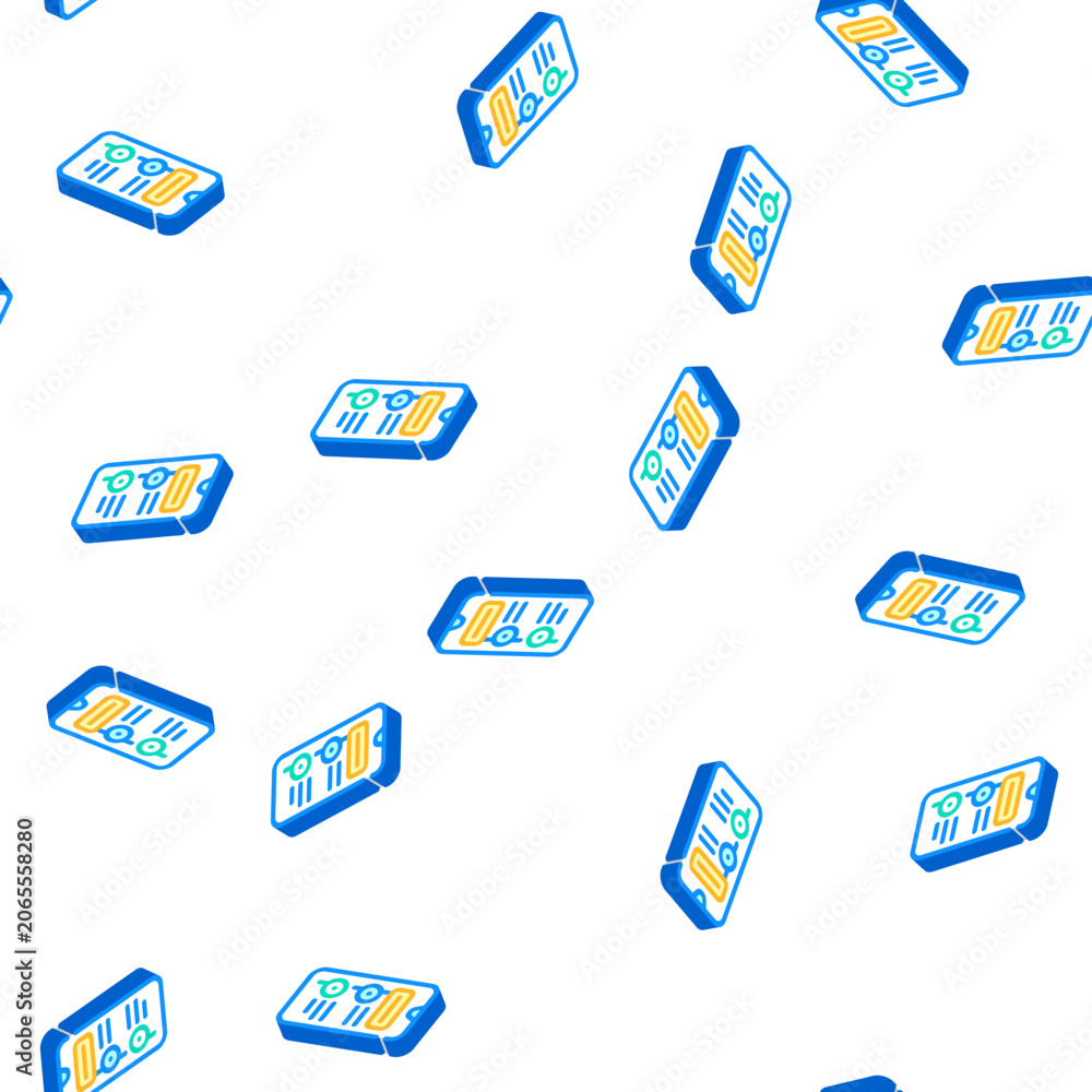 Fototapeta premium app for time management isometric seamless pattern. app for time management sign illustration