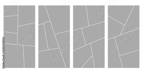 Vászonkép Set of collage grid manga comic storyboard layout panel blank template
