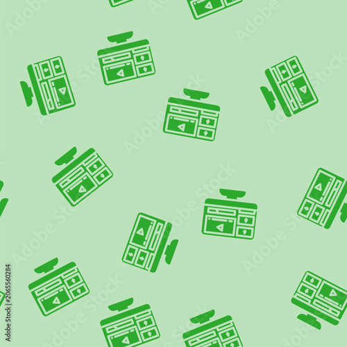 Obraz na plátně downloadable content education platform glyph vector seamless pattern